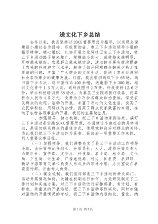 2024年送文化下乡总结