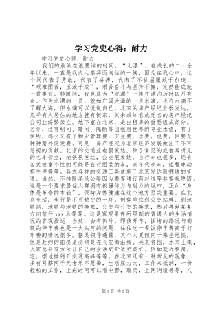 2024年学习党史心得耐力