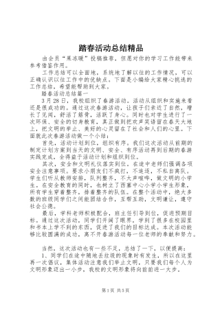 2024年踏春活动总结精品