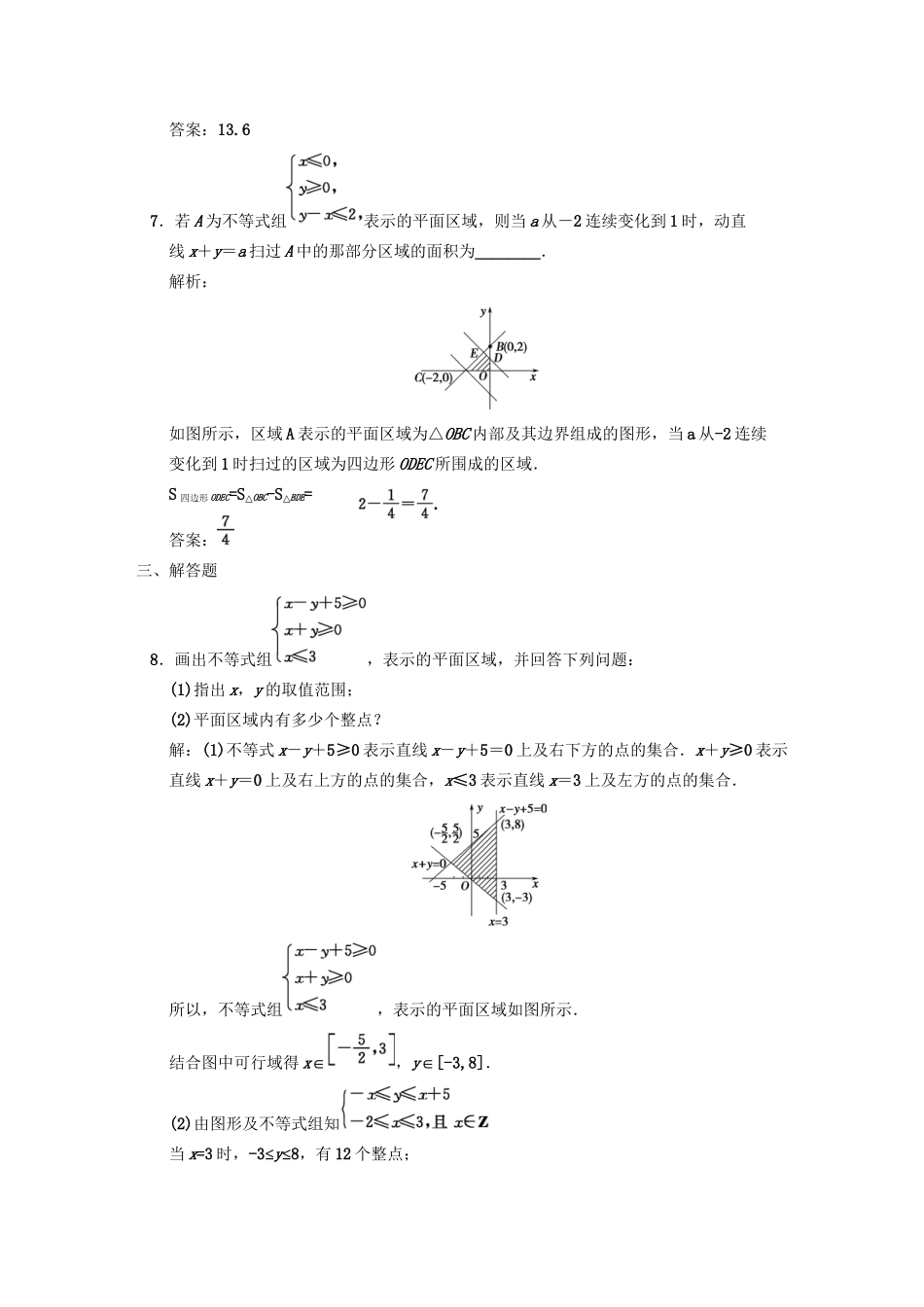 高三数学 一轮复习 第6知识块第3讲 二元一次不等式（组）与简单的线性规划随堂训练 文 新人教A版_第3页