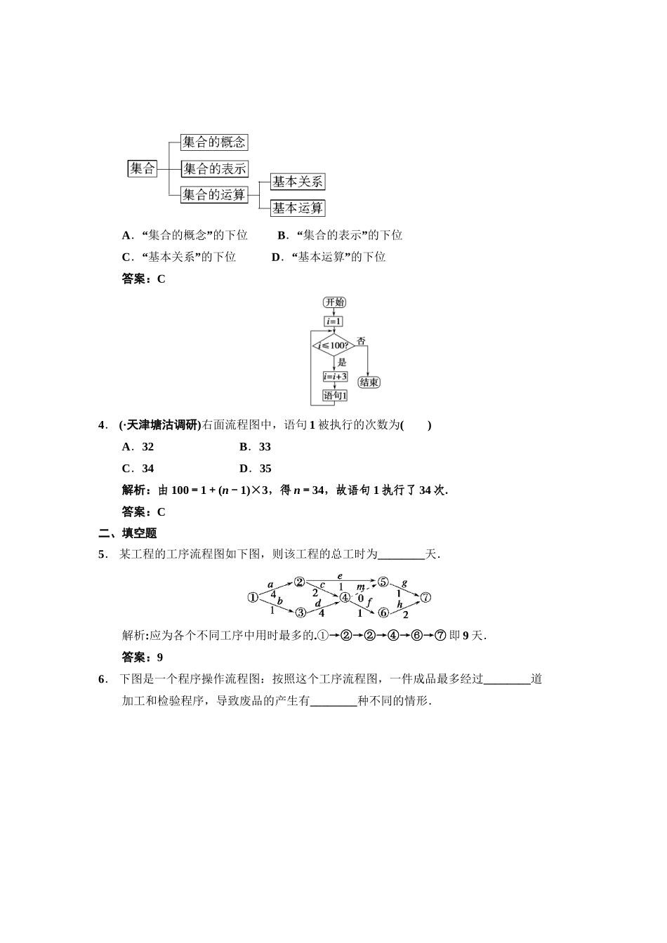高三数学 一轮复习 第9知识块第3讲 流程图与结构图随堂训练 文 新人教A版_第2页