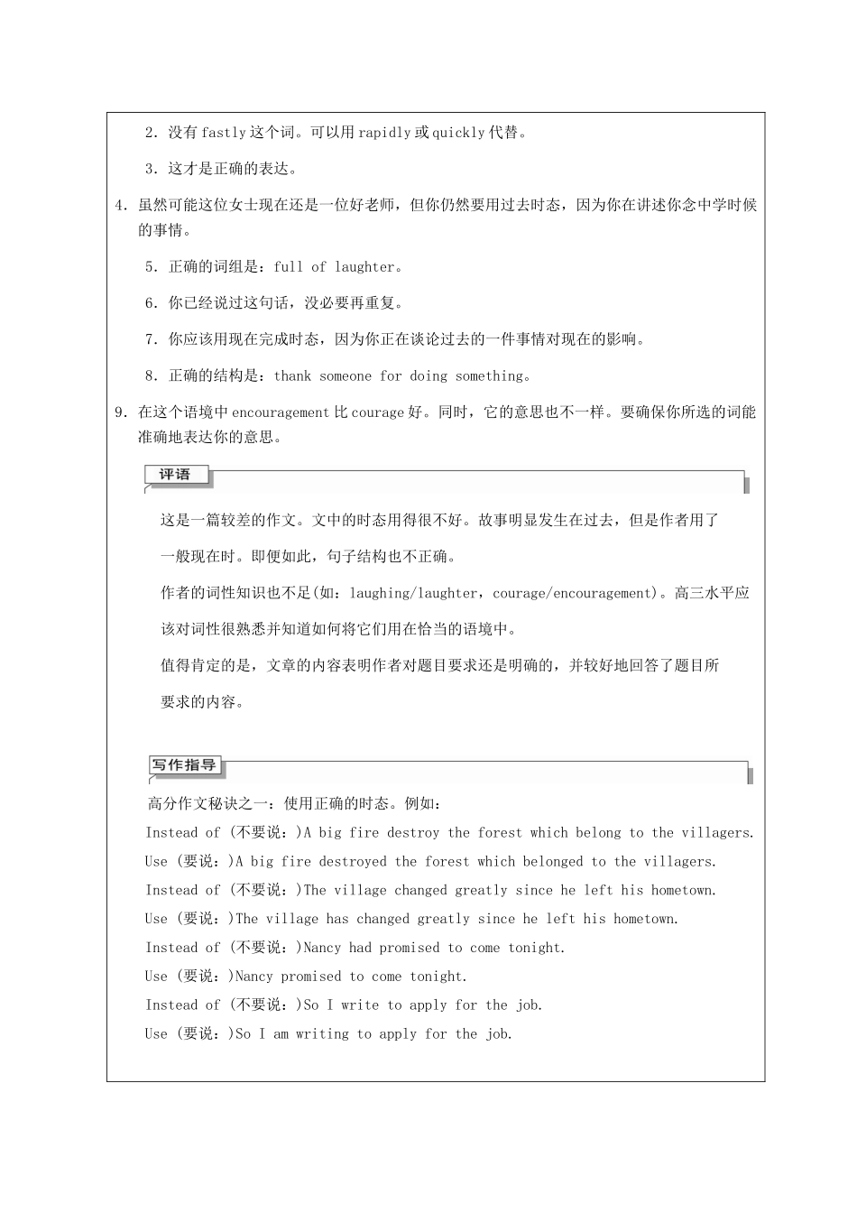 高考英语 Unit 2 English around the world外教点评作文总复习 新人教版必修1_第2页
