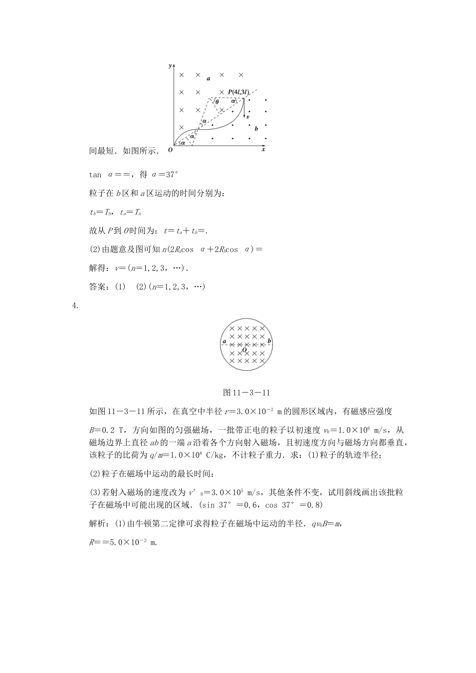 高考物理一轮复习 第11课时 专题 带电粒子在磁场中运动问题特例练习 人教大纲版_第3页