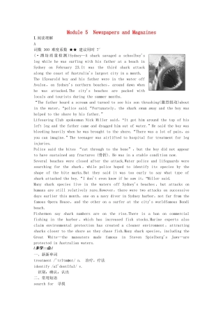 高考英语复习 第一部分 Module5 Newspapers and_Magazines练习 外研版必修2