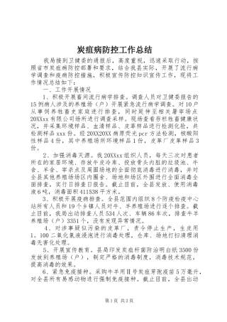 2024年炭疽病防控工作总结