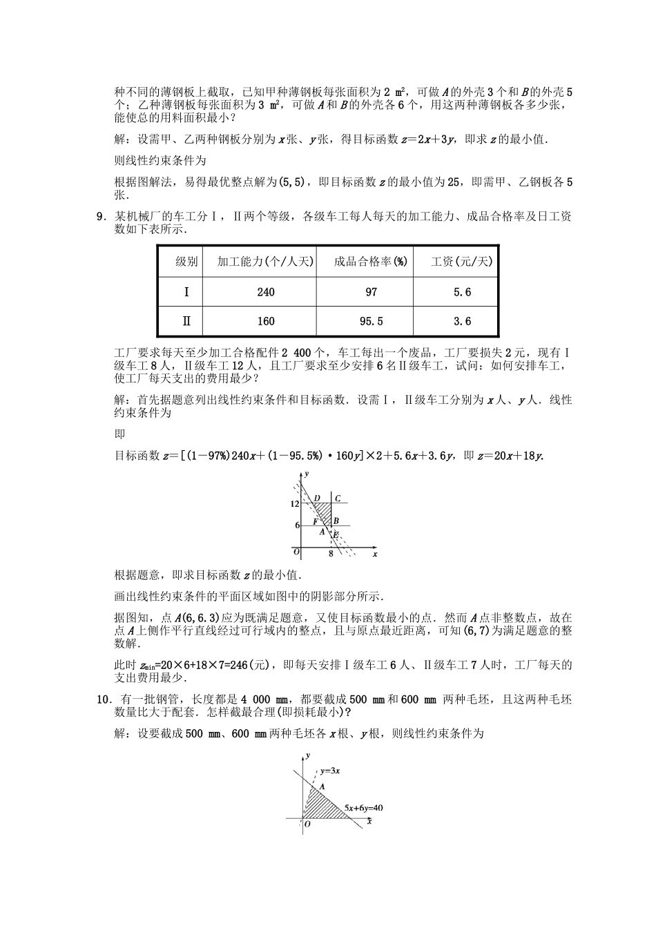 高三数学一轮复习 6-2二元一次不等式组与简单的线性规划问题随堂训练 理 苏教版_第3页