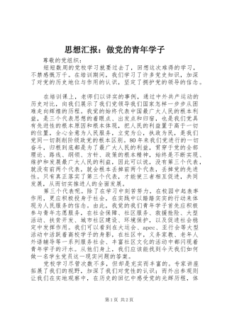 2024年思想汇报做党的青年学子