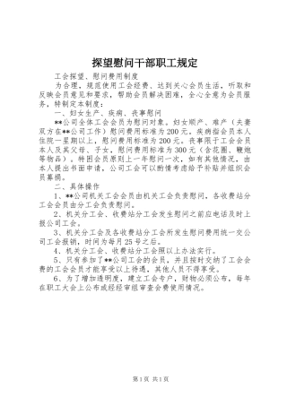 2024年探望慰问干部职工规定