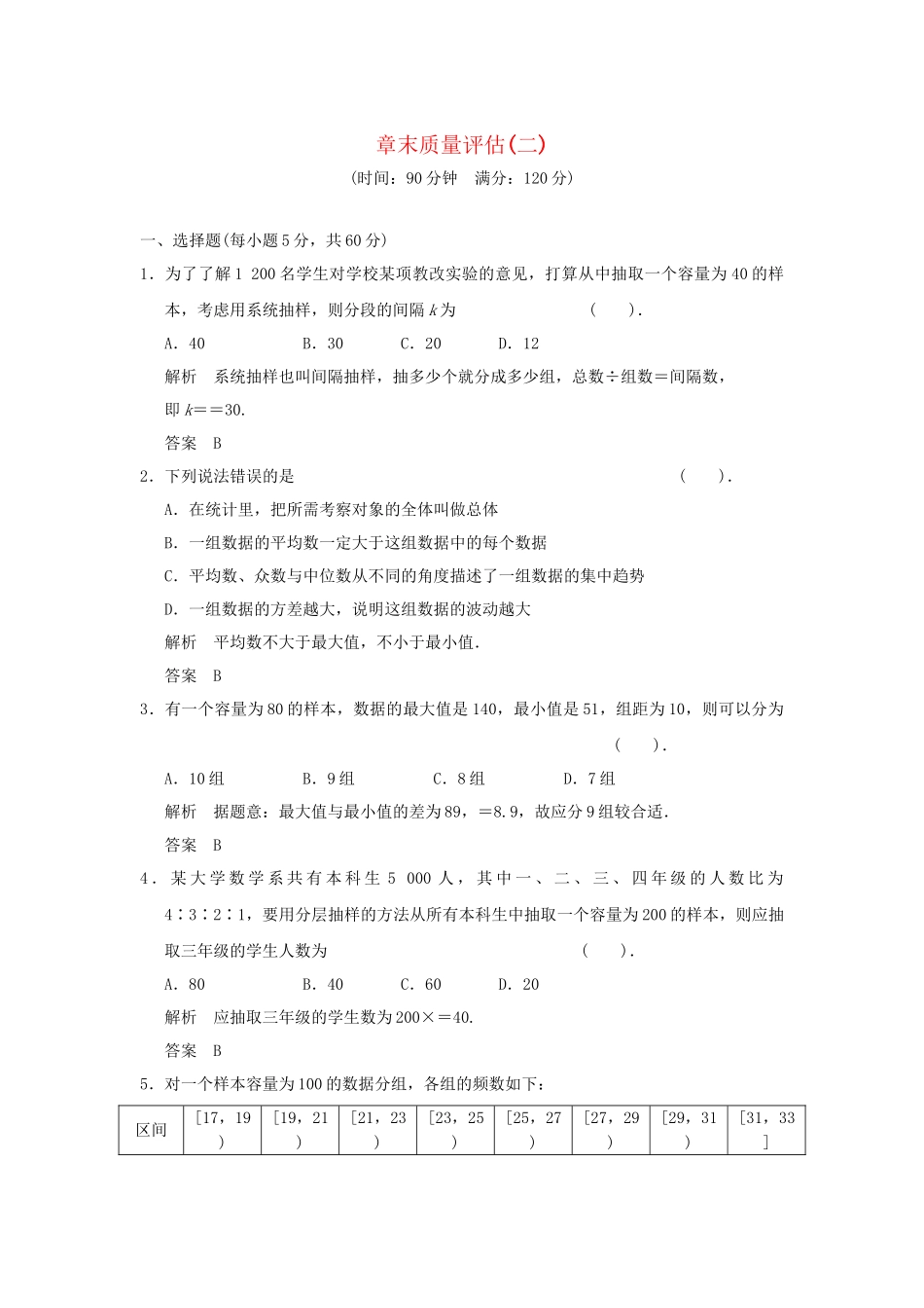 高中数学 章末质量评估(二)活页训练 新人教B版必修2_第1页