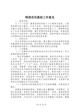 2024年特困农民救助工作意见