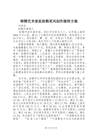 2024年特聘艺术家赴弥勒采风创作接待方案