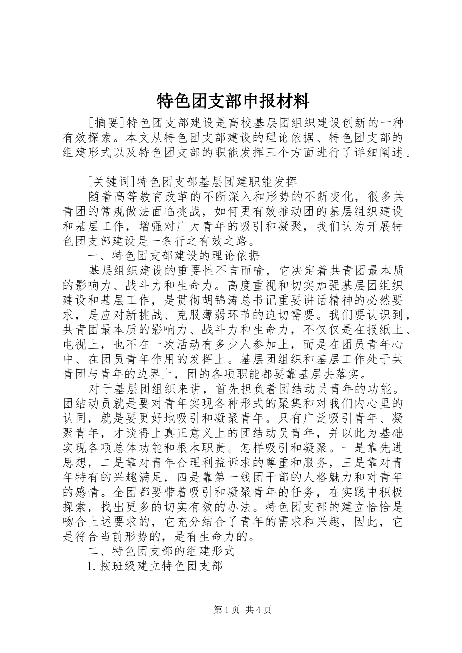 2024年特色团支部申报材料_第1页