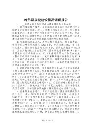 2024年特色温泉城建设情况调研报告