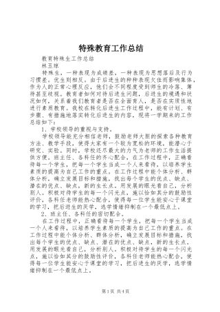 2024年特殊教育工作总结