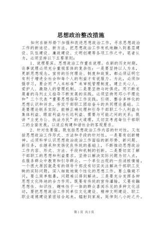 2024年思想政治整改措施