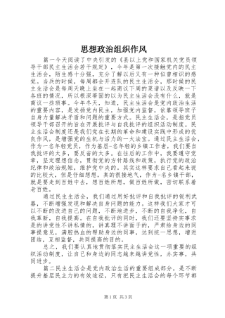 2024年思想政治组织作风