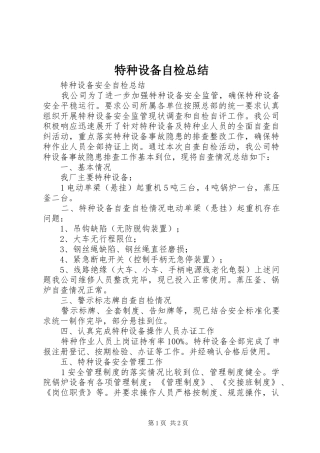 2024年特种设备自检总结