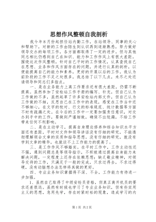 2024年思想作风整顿自我剖析