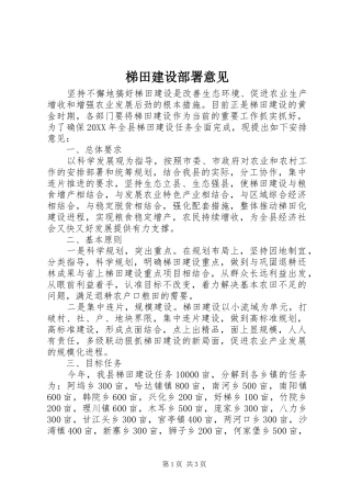 2024年梯田建设部署意见