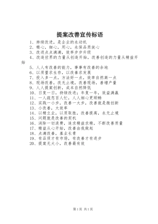 2024年提案改善宣传标语