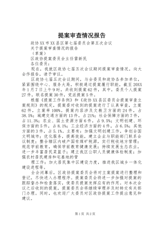 2024年提案审查情况报告