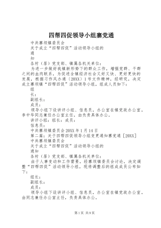 2024年四帮四促领导小组寨党通