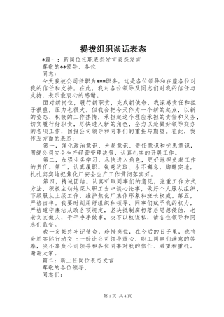 2024年提拔组织谈话表态