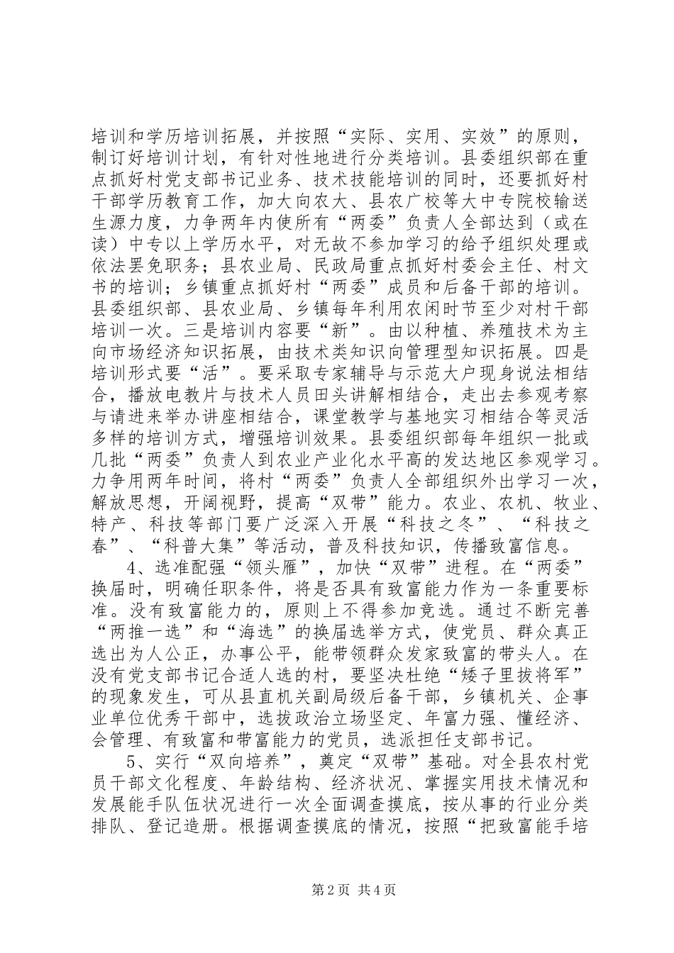 2024年提高村干部双带能力的思考_第2页