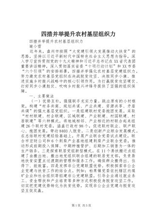 2024年四措并举提升农村基层组织力