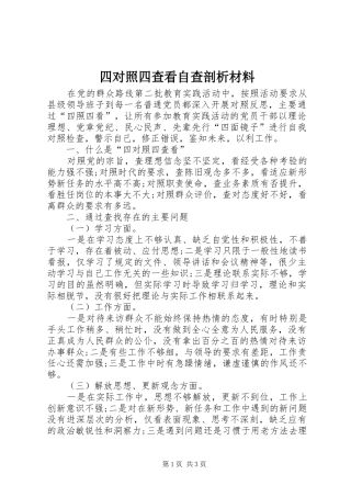 2024年四对照四查看自查剖析材料