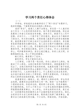 2024年学习两个责任心得体会