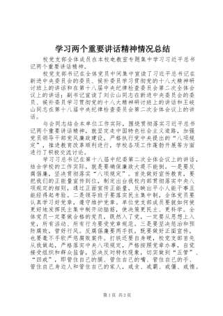 2024年学习两个重要致辞精神情况总结