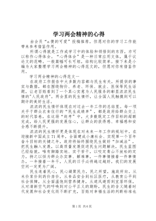 2024年学习两会精神的心得