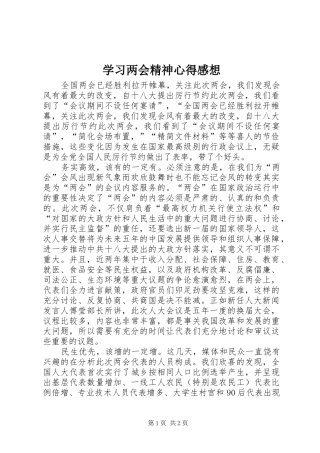 2024年学习两会精神心得感想