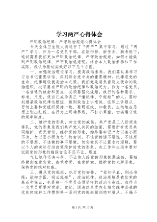 2024年学习两严心得体会