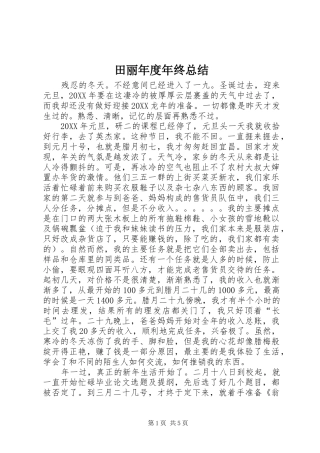 2024年田丽年度年终总结