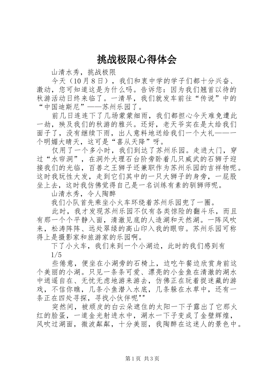 2024年挑战极限心得体会_第1页