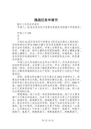 2024年挑战任务申请书