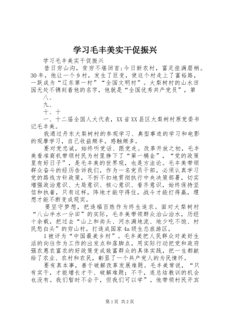 2024年学习毛丰美实干促振兴