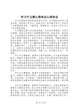 2024年学习牛玉儒心得体会心得体会