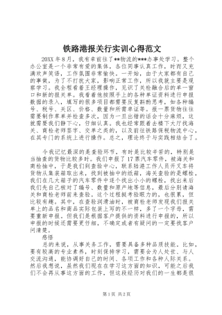 2024年铁路港报关行实训心得范文