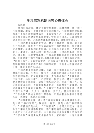 2024年学习三项机制内容心得体会