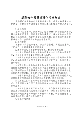 2024年通防安全质量标准化考核办法