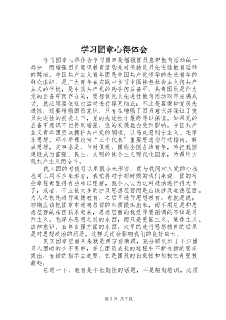 2024年学习团章心得体会