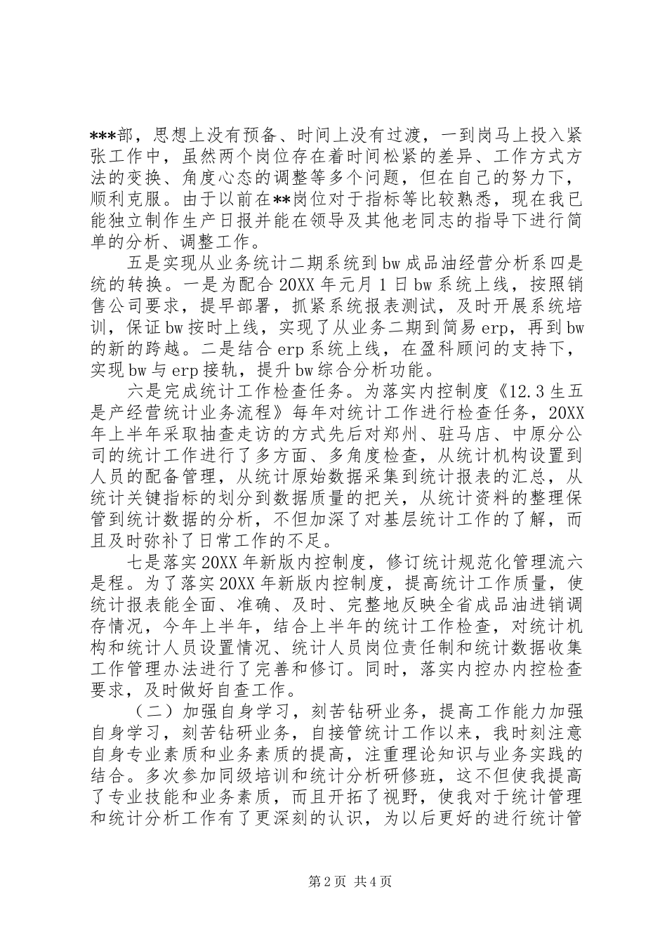 2024年统计的个人工作总结范文_第2页