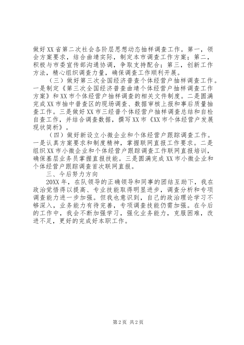 2024年统计调查队个人工作总结_第2页