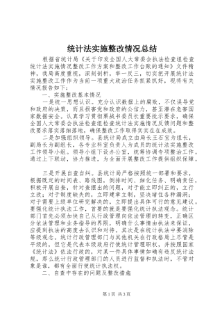 2024年统计法实施整改情况总结