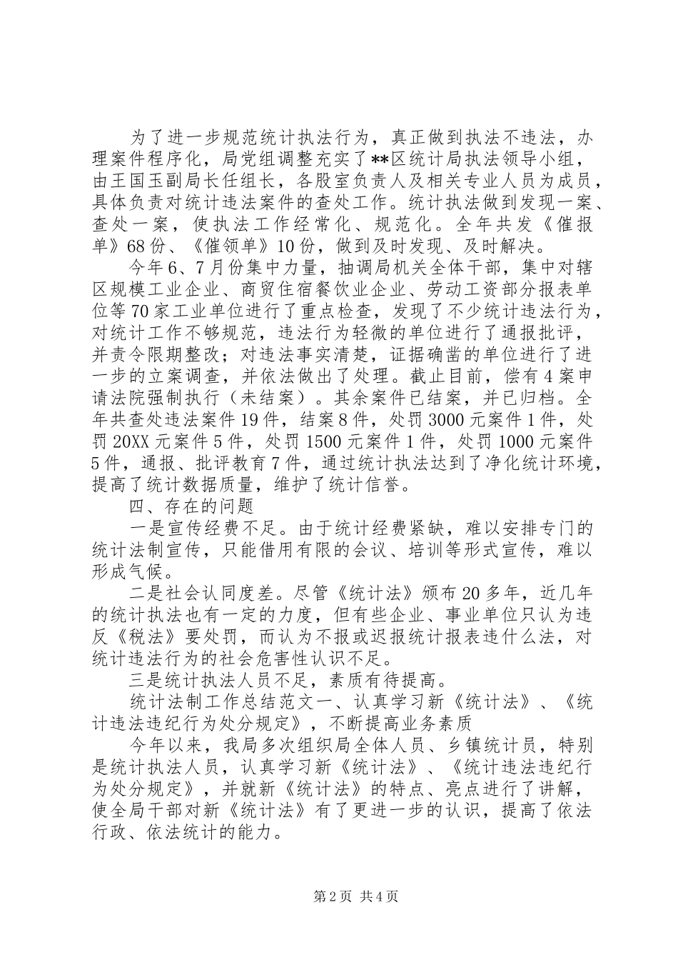 2024年统计法制工作总结范文_第2页