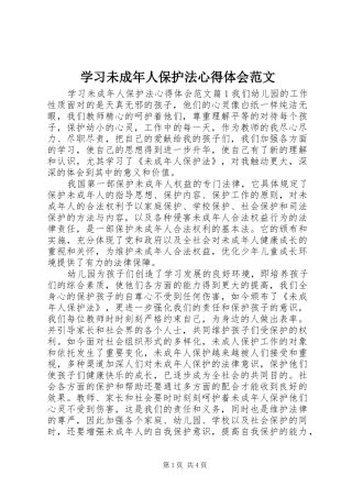 2024年学习未成年人保护法心得体会范文