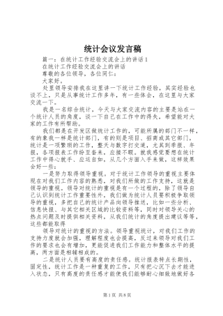 2024年统计会议发言稿
